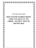 SKKN Một số kinh nghiệm trong công tác quản lý Tài chính – Tổ chức nhân sự trường học