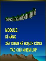 KĨ NĂNG XÂY DỰNG KẾ HOẠCH CÔNG TÁC CHỦ NHIỆM LỚP