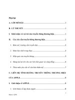 thảo luận quản trị thương hiệu đề tài TÌNH HUỐNG TRUYỀN THÔNG THƯƠNG HIỆU CỦA APPLE