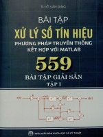 Bài tập xử lý số tín hiệu - Phương pháp truyền thống kết hợp với MATLAB - 559 bài tập giải sẵn. Tập 1