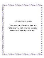 SKKN Đổi mới phương pháp dạy học phát huy vai trò của thí nghiệm trong dạy học môn Hóa học