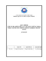 quy trình chuẩn bị kiểm tra và cấp giấy chứng nhận thực hành tốt phòng kiểm nghiệm thuốc glp
