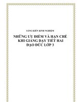 SKKN Những ưu điểm và hạn chế khi giảng dạy tiết hai Đạo đức lớp 3