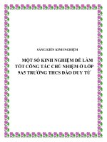 SKKN Một số kinh nghiệm để làm tốt công tác chủ nhiệm ở lớp 9A5 trường THCS Đào Duy Từ
