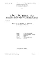 BÁO CÁO THỰC TẬP TẠI CÔNG TY CỔ PHẦN VẬN TẢI SONADEZI đề tài HẠCH TÓAN CHI PHÍ VÀ TÍNH GIÁ THÀNH SẢN PHẨM