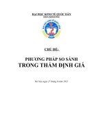 Slide môn nguyên lý và tiêu chuẩn thẩm định giá: Chương 4:  Phương pháp so sánh trong tham dinh gia