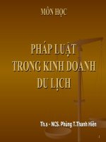 Bài giảng Pháp luật trong kinh doanh du lịch chương 1: ĐẠI CƯƠNG VỀ PHÁP LUẬT DU LỊCH