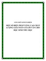 SKKN Một số biện pháp nâng cao chất lượng giải toán có lời văn cho học sinh tiểu học