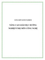 SKKN Nâng cao giáo dục hướng nghiệp ở bộ môn Công nghệ