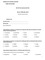 Đề thi thử Đại học Môn Tiếng Anh và đáp án