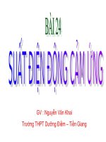 BÀI 24: SUẤT ĐIỆN ĐỘNG CẢM ỨNG
