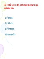 trắc nghiệm hệ tuần hoàn