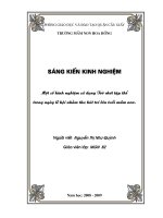 SKKN Một số kinh nghiệm sử dụng trò chơi tập thể trong ngày lễ hội nhằm thu hút trẻ lứa tuổi mầm non