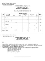 DỀ THI NGỮ VĂN 9 - HỌC KÌ II - NĂM HỌC 2008 - 2009