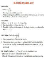 Đề tuyển sinh khối A từ 2009 - 2012 Có đáp án
