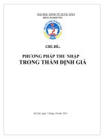 Slide môn nguyên lý và tiêu chuẩn thẩm định giá: Chương 6: Phương pháp thu nhập