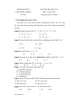 Đề thi toán 7 HKII tỉnh Hà Tây