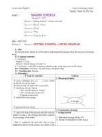 UNIT 7: SAVING ENERGY