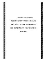 SKKN Tạo hứng thú và rèn kỹ năng viết văn cho học sinh trong giờ Tập làm văn