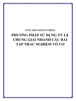 SKKN Phương pháp sử dụng tỷ lệ chung giải nhanh các bài tập trắc nghiệm vô cơ