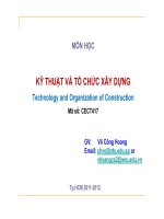 Bài giảng kỹ thuật và tổ chức xây dựng   GV  võ công hoàng