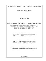 Nâng cao vai trò quản lý Nhà nước đối với thị trường chứng khoán Việt Nam trong giai đoạn hiện nay