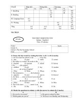 Đề thi HKI - Tiếng Anh 6 - 2