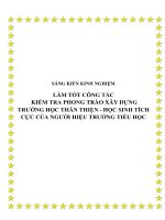 SKKN Làm tốt công tác kiểm tra phong trào xây dựng trường học thân thiện - học sinh tích cực của người Hiệu trưởng tiểu học