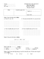 Đề kiểm tra giữa kỳ II_Toán lớp 5_2