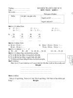 Đề Kiểm tra Giữa kỳ II_ Toán lớp 1