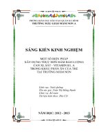 SKKN Một số biện pháp xây dựng thực đơn đảm bảo lượng can xi, sắt - vitamin B1, A trong khẩu phần ăn của trẻ tại trường Mầm non