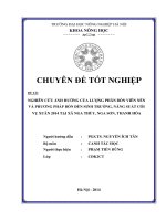 Nghiên cứu ảnh hưởng của lượng phân bón viên nén và phương pháp bón đến sinh trưởng, năng suất cói vụ xuân 2014
