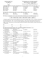 Kiểm Tra Viết 11- Bài Số 3-HK2 - 4 Đề