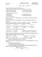 kiem tra 1 tiet - bai so 3 - hoa hoc 8