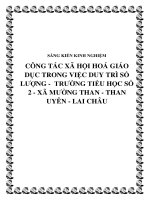 SKKN Công tác xã hội hoá giáo dục trong việc duy trì số lượng - Trường Tiểu học số 2 - xã Mường Than - Than Uyên - Lai Châu