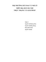 THỊ TRƯỜNG ĐẤT ĐAI VÀ NHÀ Ở TRÊN ĐỊA BÀN HÀ NỘI THỰC TRẠNG VÀ GIẢI PHÁP