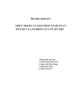 THỰC TRẠNG VÀ GIẢI PHÁP VỀ QUẢN LÝ DÂN SỐ VÀ LAO ĐỘNG CỦA TP. HÀ NỘI