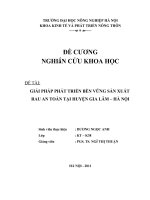 GIẢI PHÁP PHÁT TRIỂN BỀN VỮNG SẢN XUẤT RAU AN TOÀN TẠI HUYỆN GIA LÂM – HÀ NỘI