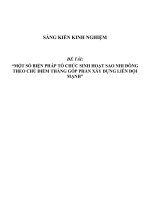 SKKN Một số biện pháp tổ chức sinh hoạt sao nhi đồng theo chủ điểm tháng góp phần xây dựng liên đội mạnhpdf