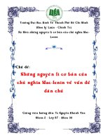 những nguyên lý cơ bản của chủ nghĩa MÁC LEENIN về vấn đề dân chủ đh kinh tế thành phố HCN