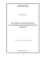 HOÀN THIỆN ĐỀ ÁN XÁC ĐỊNH VỊ TRÍ VIỆC LÀM  CỦA CÁN BỘ PHÒNG, BAN TRƯỜNG ĐẠI HỌC HÙNG VƯƠNG TỈNH PHÚ THỌ