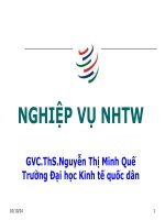 Slide môn nghiệp vụ ngân hàng trung ương: Chương 2: Nghiệp vụ điều hành chính sách tiền tệ quốc gia