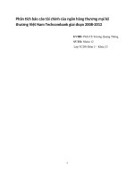 Phân tích báo cáo tài chính của ngân hàng thương mại kỹ thương Việt Nam Techcombank giai đoạn 2008-2012