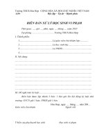 Biên bản xử lý học sinh vi phạm