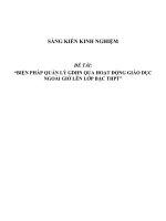 SKKN Biện pháp quản lý GDHN qua hoạt động giáo dục ngoài giờ lên lớp bậc THPT