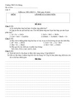 Kiểm tra hóa 8 - 1 tiết kì II
