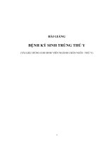 BÀI GIẢNG BỆNH KÝ SINH TRÙNG THÚ Y (TÀI LIỆU DÙNG CHO SINH VIÊN NGÀNH CHĂN NUÔI  THÚ Y)