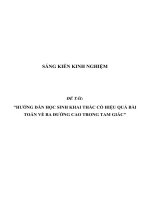 SKKN Hướng dẫn học sinh khai thác có hiệu quả bài toán về ba đường cao trong tam giác
