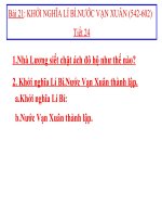 Bài 21 : Khởi nghĩa Lí Bí. Nước Vạn Xuân thành lập (542-602)
