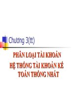 PHÂN LOẠI tài KHOẢN hệ THỐNG tài  KHOẢN kế TOÁN THỐNG NHẤT